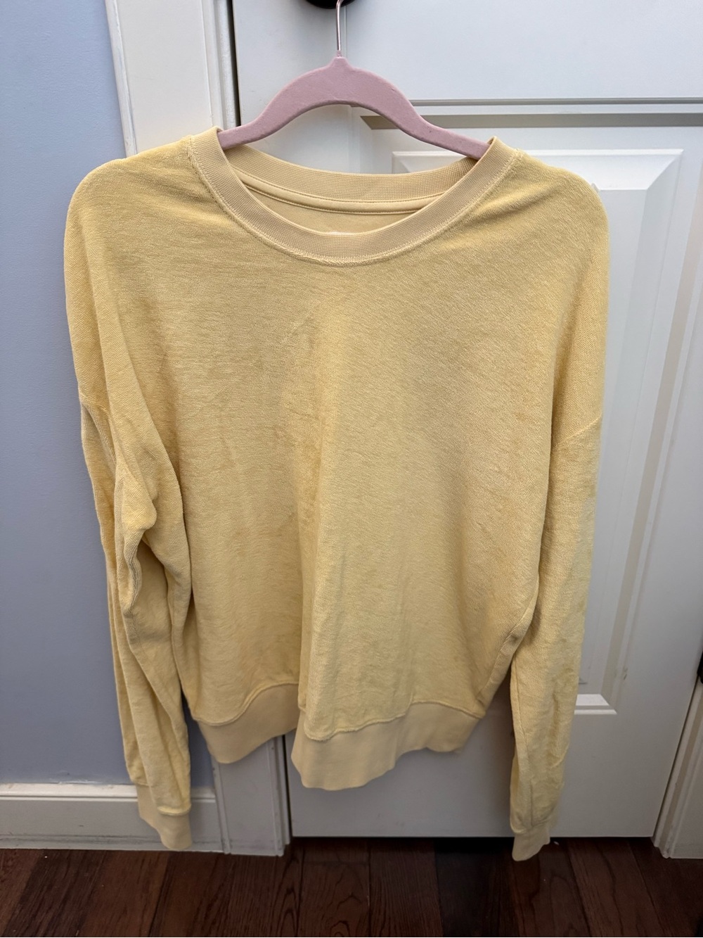 Paper Label Yellow Terry Women’s Crewneck Sweatshirt